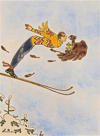 JOHAN BULL (1893 - 1945) Ski jump.